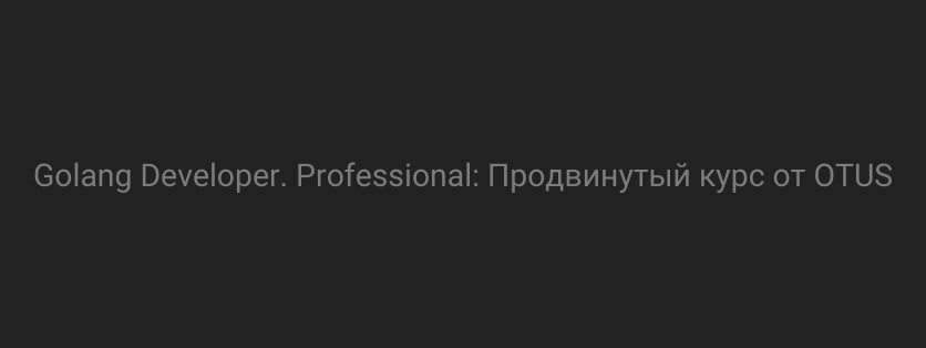 Golang Developer. Professional: Продвинутый курс от OTUS